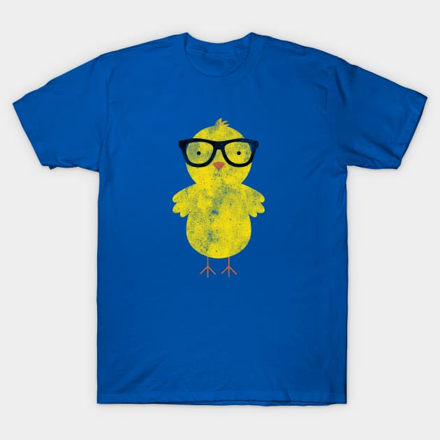 Vintage Yellow Hipster Duckling T-Shirt by theglaze